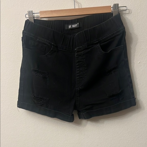 Savvy Pants - Savvy Black Jean Shorts Mid-Length Rolled Hem 331